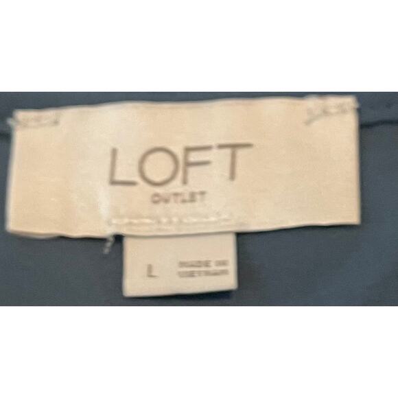 LOFT OUTLET CAP SLV RND NECK PULL-OVER TUNIC BLOUSE, WOMENS, L, BLUE - Picture 9 of 10